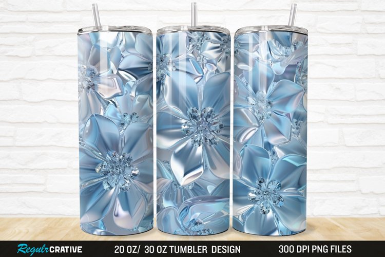 3D Seamless Crystal Blossoms 20/30oz Skinny Tumbler example image 1
