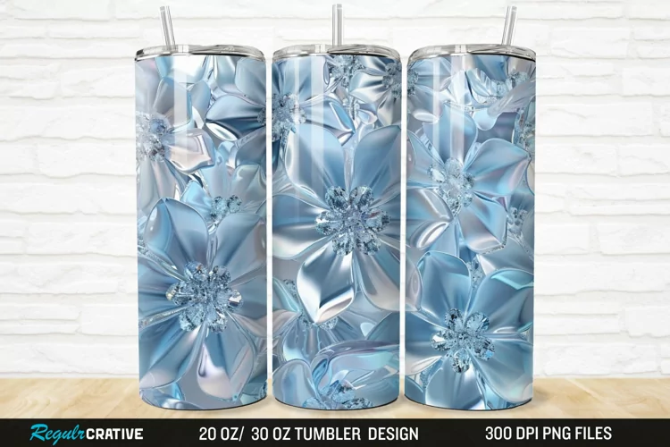 3D Seamless Crystal Blossoms 20/30oz Skinny Tumbler
