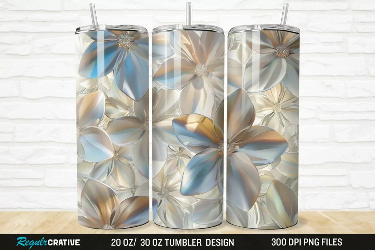 3D Seamless Crystal Blossoms 20/30oz Skinny Tumbler