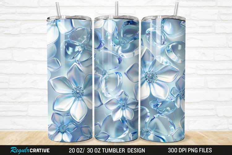 3D Seamless Crystal Blossoms 20/30oz Skinny Tumbler example image 1