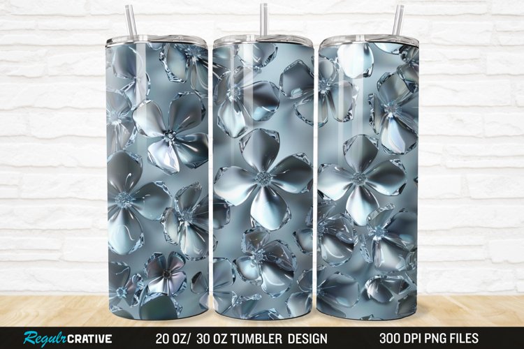3D Seamless Crystal Blossoms 20/30oz Skinny Tumbler example image 1