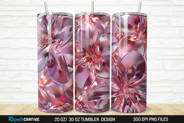 3D Seamless Crystal Blossoms 20/30oz Skinny Tumbler