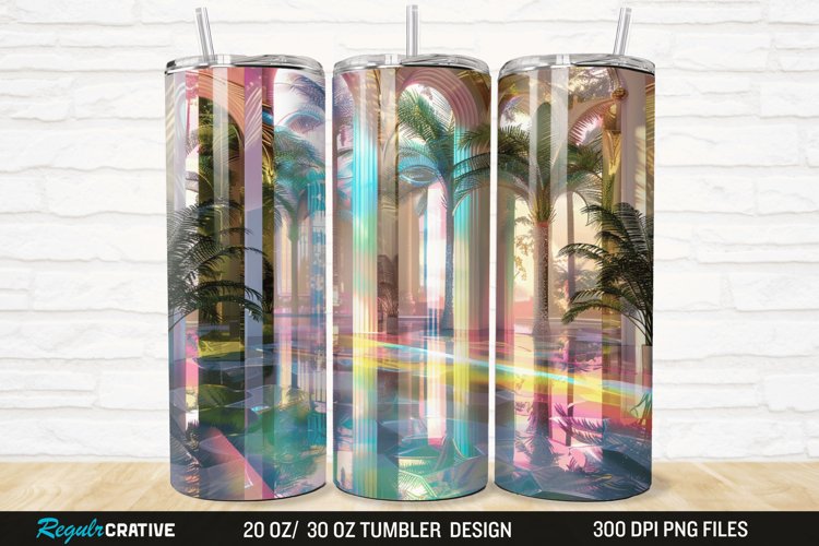 3D Seamless Rainbow Oasis 20/30oz Skinny Tumbler