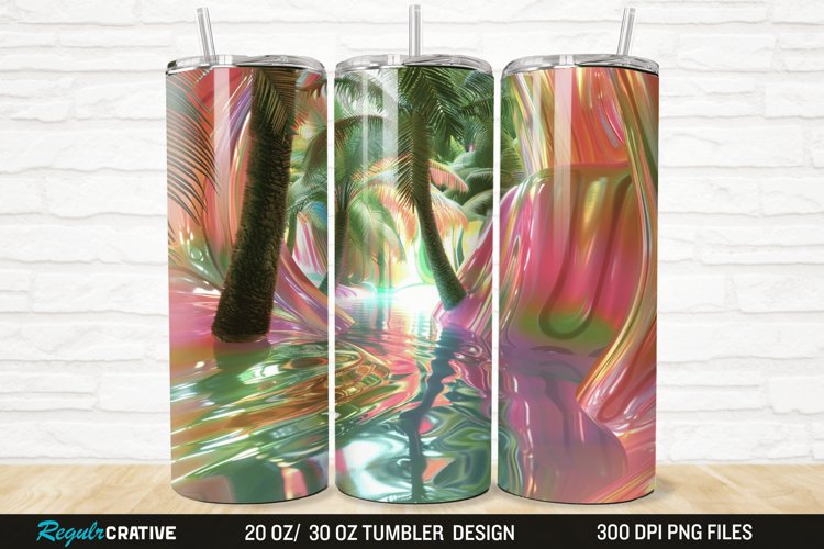 3D Seamless Rainbow Oasis 20/30oz Skinny Tumbler