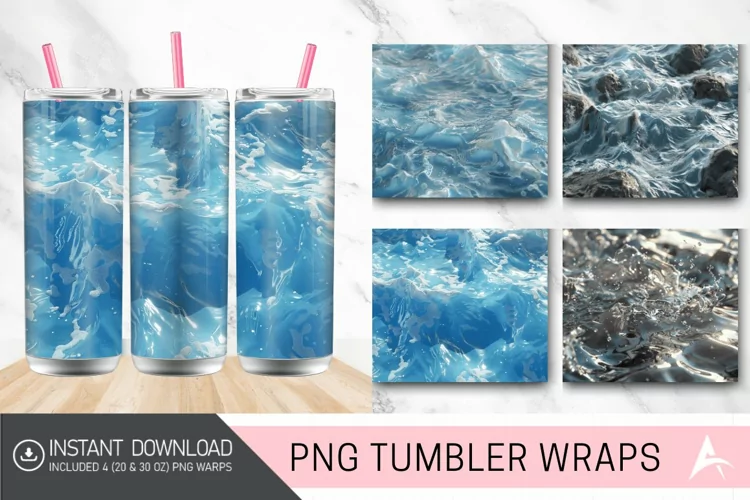 3D Seamless Water Tumbler wrap