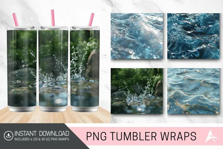 3D Seamless Water Tumbler wrap
