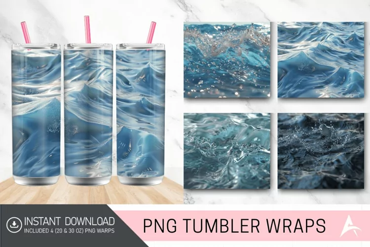 3D Seamless Water Tumbler wrap