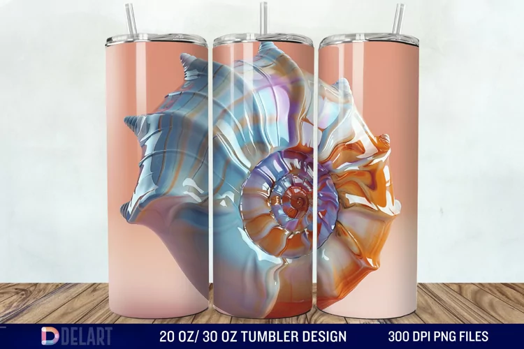 3D Seashell Tumbler Wrap