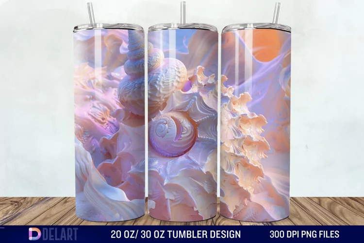 3D Seashell Tumbler Wrap
