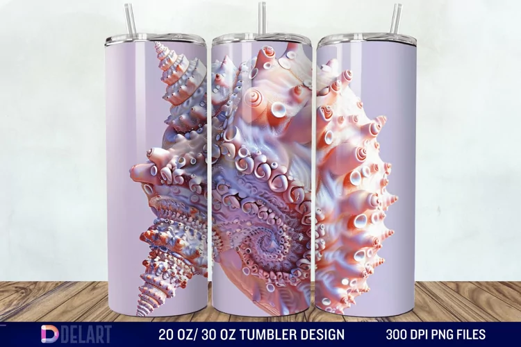 3D Seashell Tumbler Wrap