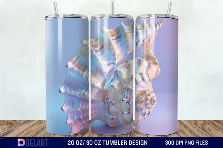 3D Seashell Tumbler Wrap