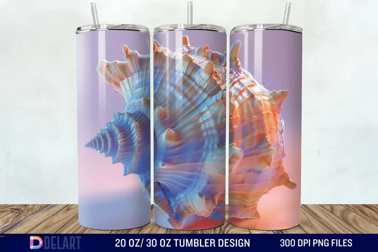 3D Seashell Tumbler Wrap