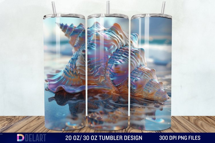 3D Seashell Tumbler Wrap