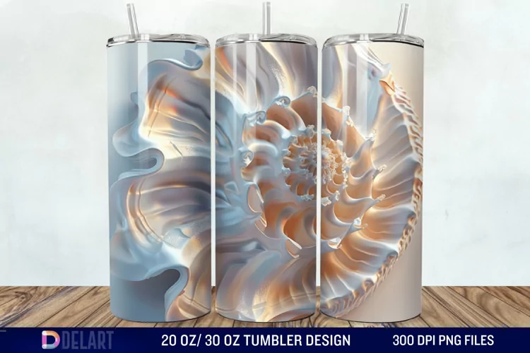 3D Seashell Tumbler Wrap