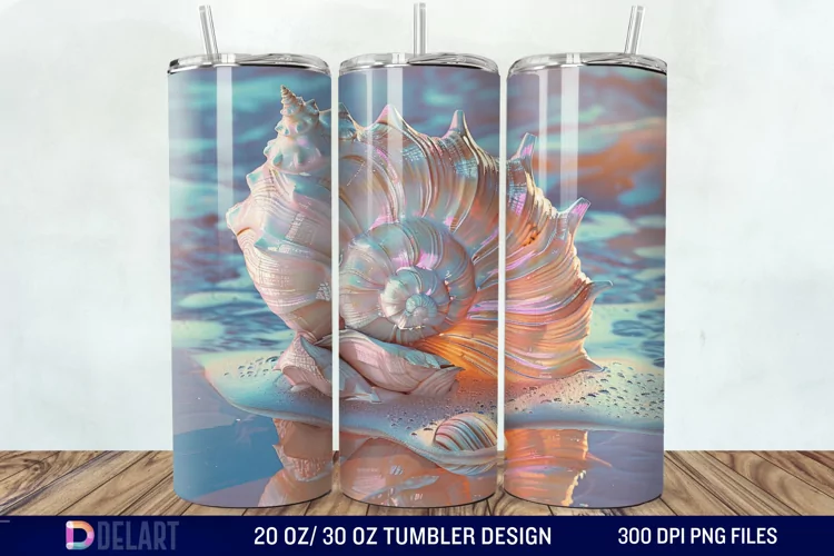 3D Seashell Tumbler Wrap