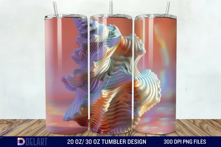3D Seashell Tumbler Wrap