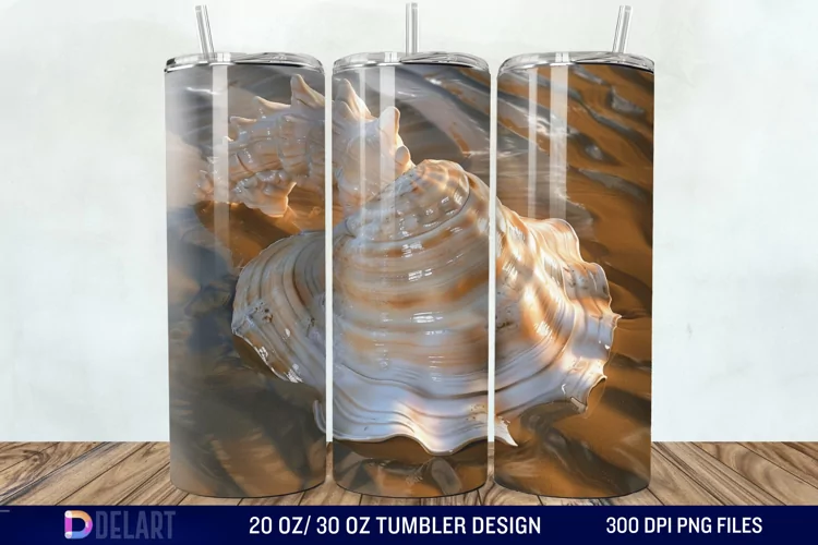 3D Seashell Tumbler Wrap
