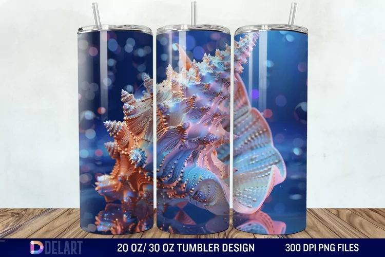 3D Seashell Tumbler Wrap
