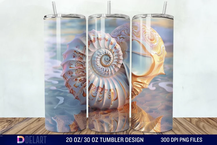 3D Seashell Tumbler Wrap