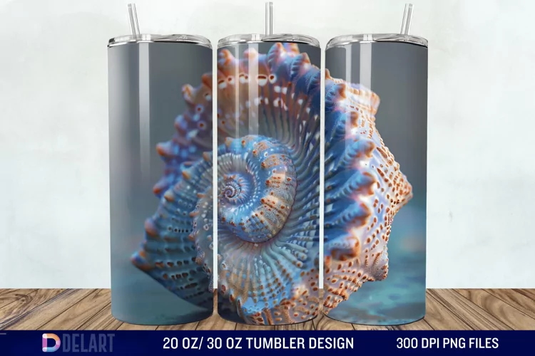 3D Seashell Tumbler Wrap