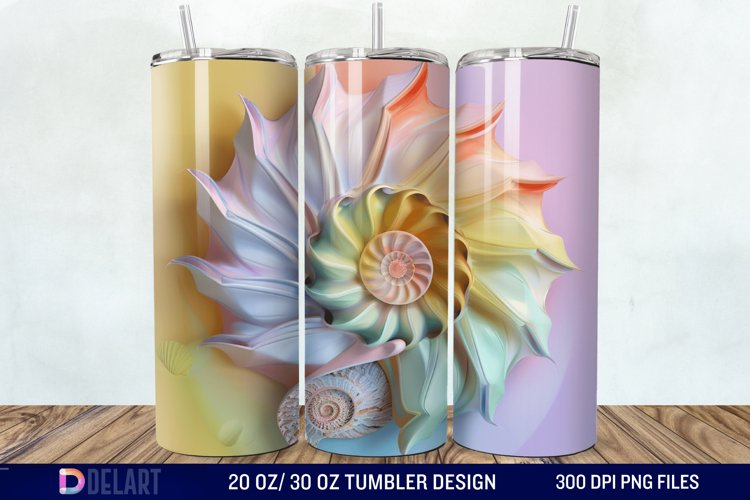 3D Seashell Tumbler Wrap example image 1