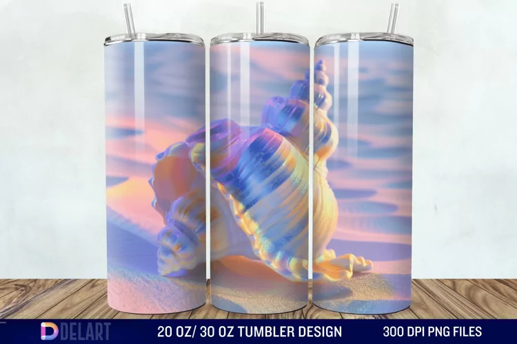 3D Seashell Tumbler Wrap