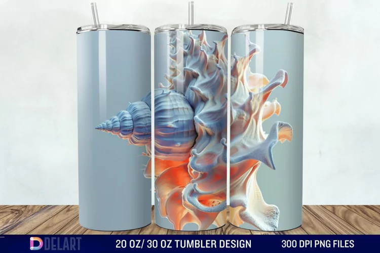3D Seashell Tumbler Wrap