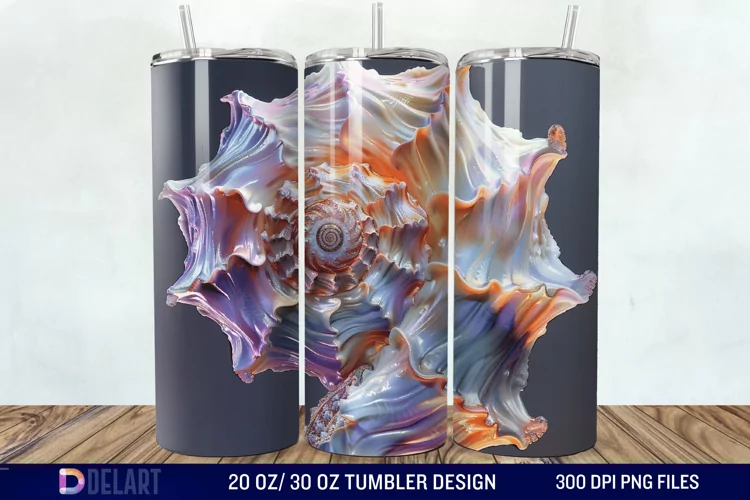 3D Seashell Tumbler Wrap