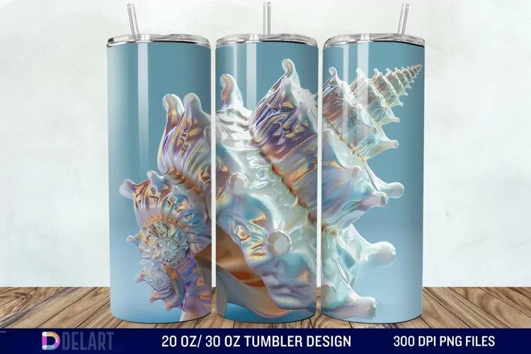 3D Seashell Tumbler Wrap