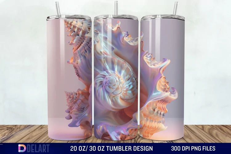 3D Seashell Tumbler Wrap