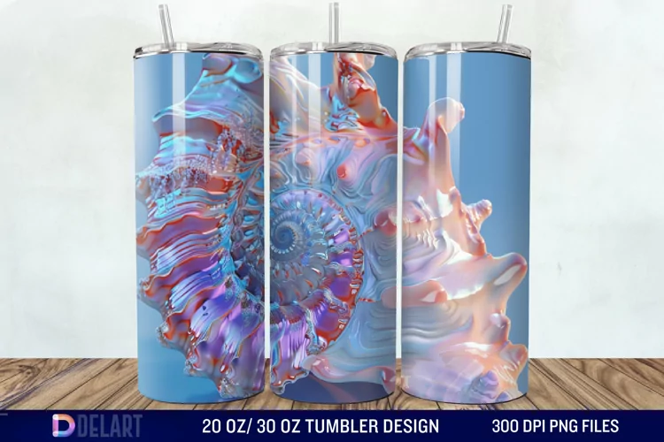 3D Seashell Tumbler Wrap