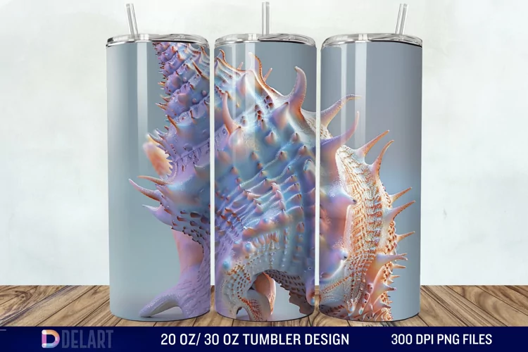 3D Seashell Tumbler Wrap