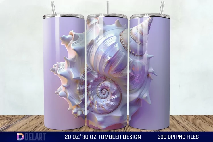 3D Seashell Tumbler Wrap