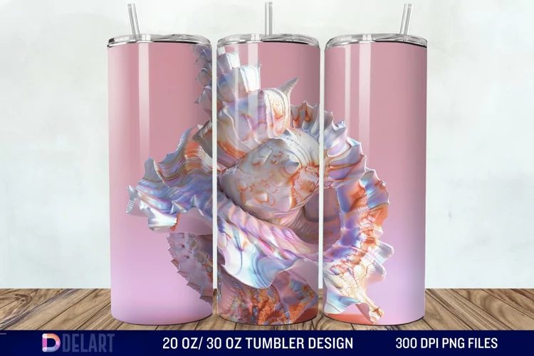 3D Seashell Tumbler Wrap