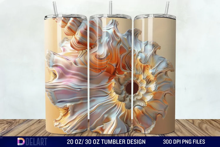 3D Seashell Tumbler Wrap
