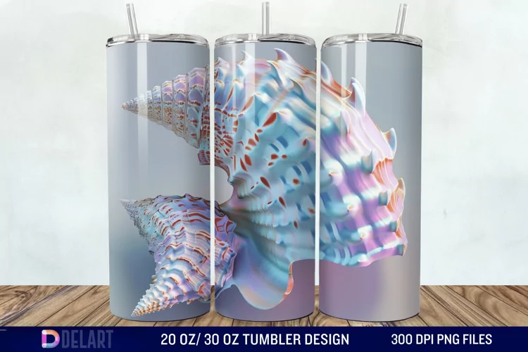 3D Seashell Tumbler Wrap