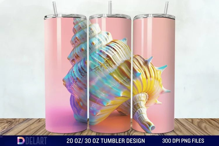 3D Seashell Tumbler Wrap