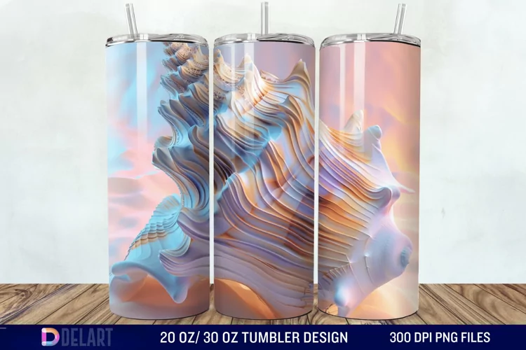 3D Seashell Tumbler Wrap