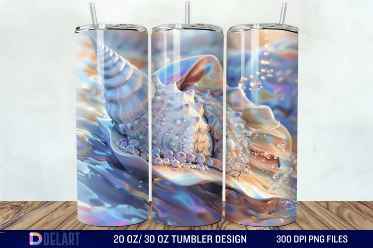 3D Seashell Tumbler Wrap