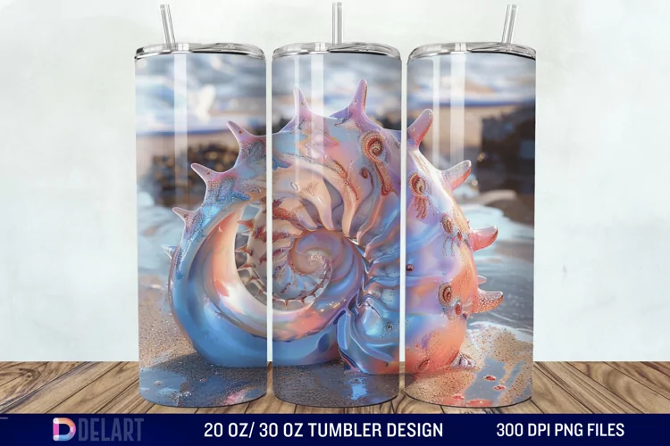 3D Seashell Tumbler Wrap