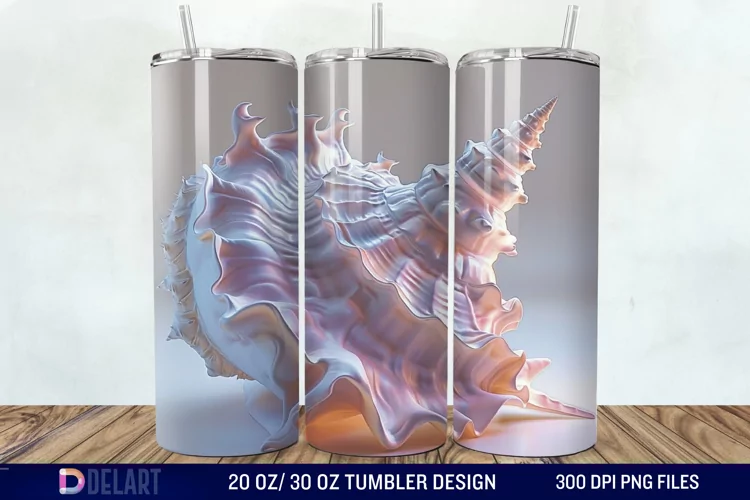 3D Seashell Tumbler Wrap