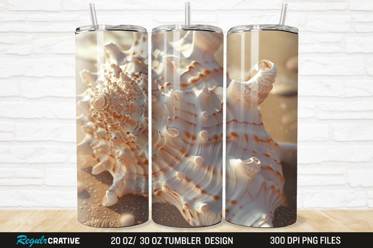 3D Seashell 20/30oz Skinny Tumbler