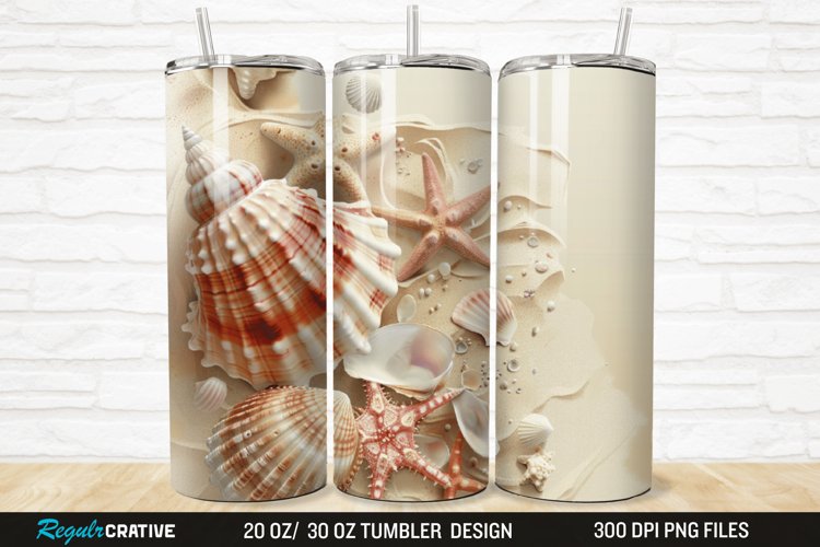 3D Seashell 20/30oz Skinny Tumbler