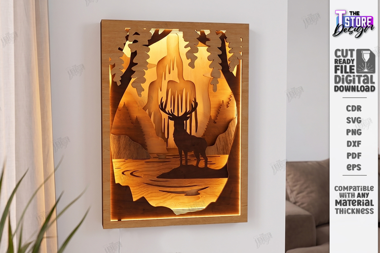 3D Layered Light Box Art Laser Cut | Shadow Box | Wall Art