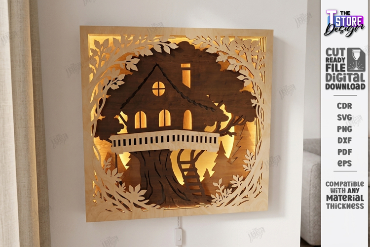 3D Layered Light Box Art Laser Cut | Shadow Box | Wall Art