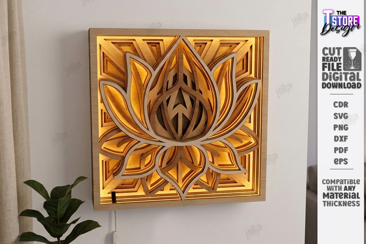 3D Layered Light Box Art Laser Cut | Shadow Box | Wall Art