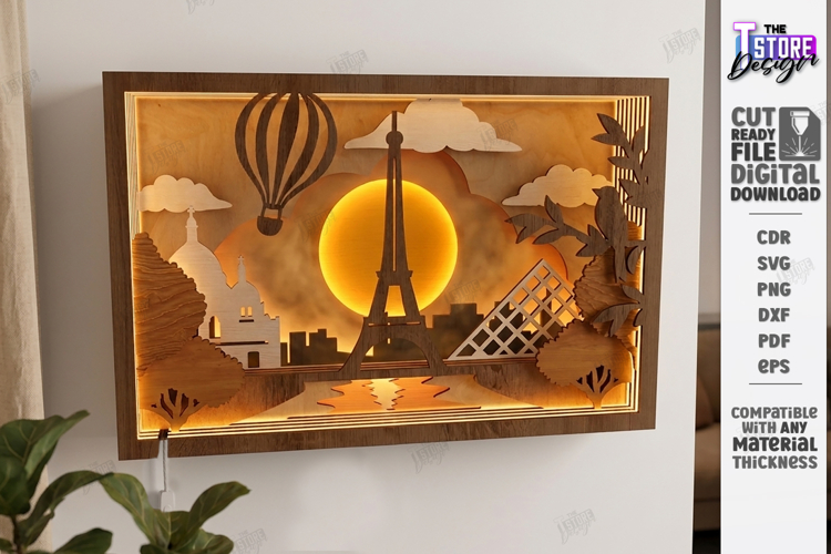 3D Layered Light Box Art Laser Cut | Shadow Box | Wall Art