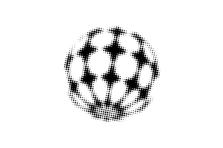 3d shape black stars dot halftone element design