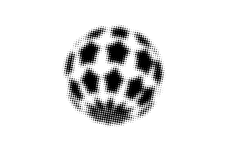 3d shape black stars dot halftone element graphic