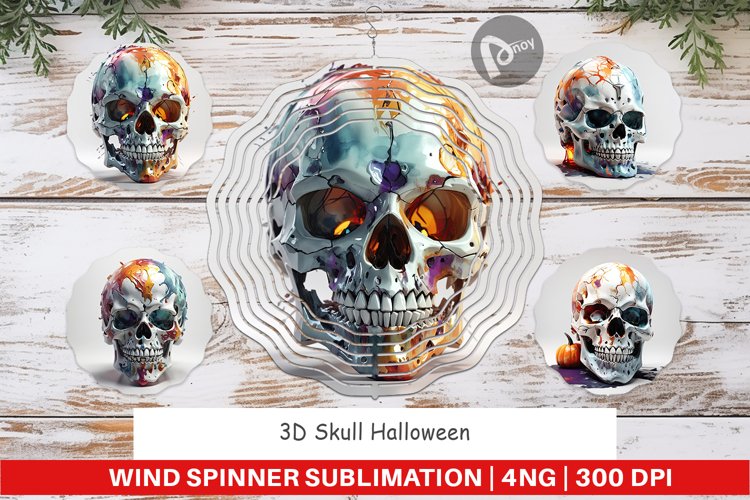Wind Spinner 3D Skull Halloween